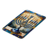 Blue Hanukkah Menorah Magnet (Linke Seite)
