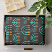 Blue Hanukkah Menorah Tissue Paper Seidenpapier (Geschenk)