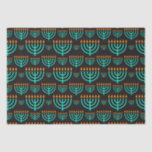 Blue Hanukkah Menorah Tissue Paper Seidenpapier<br><div class="desc">Ein festliches blaues Festival der Lichter Menorah Tissue für Geschenke von Hanukkah</div>