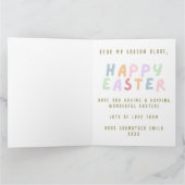 Blue Happy 1. Osterfest Bunny Egg Godson Name Card Karte (Innenseite)