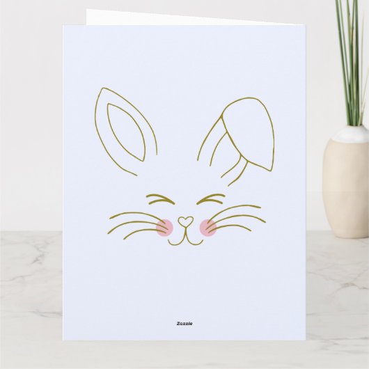 Blue Happy 1. Osterfest Bunny Egg Godson Name Card Karte (Rückseite)