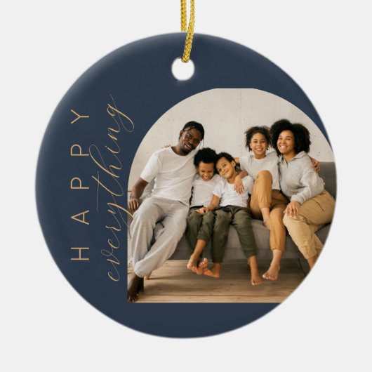 Blue Happy Alles Keramik Ornament (Vorne)
