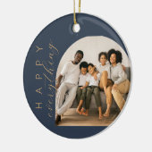Blue Happy Alles Keramik Ornament (Links)
