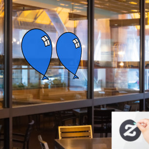 Blue Happy Balloons Twins Window Cloning Fensteraufkleber