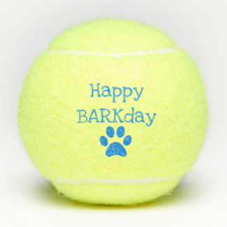 Blue Happy Barkday Geburtstag Pet Dog Toy Tennisbälle