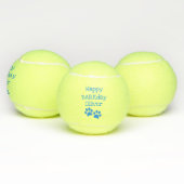 Blue Happy Barkday Geburtstag Pet Dog Toy Tennisbälle (Multi)