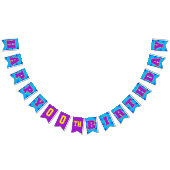 BLUE Happy Birthday | Bearbeitbar Wimpelkette (Alle)