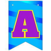 BLUE Happy Birthday | Bearbeitbar Wimpelkette (Zweite Fahne)