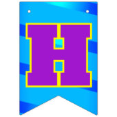 BLUE Happy Birthday | Bearbeitbar Wimpelkette (Erste Fahne)