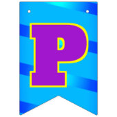 BLUE Happy Birthday | Bearbeitbar Wimpelkette (Dritte Fahne)