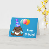 Blue Happy Birthday Party Kacke Emoji Card Karte (Gelbe Blume)