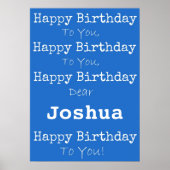 Blue Happy Birthday Poster (Vorne)
