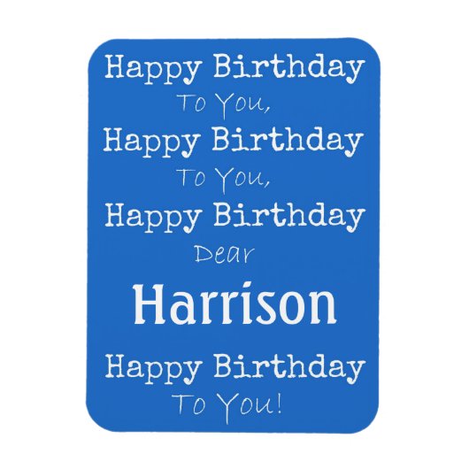 Blue Happy Birthday Song Premium Flexi Magnet (Vertikal)