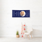 Blue Happy Couple Name and Foto Wedding Willkommen Banner (Insitu)