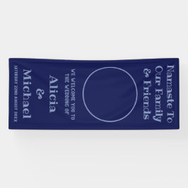 Blue Happy Couple Name and Foto Wedding Willkommen Banner
