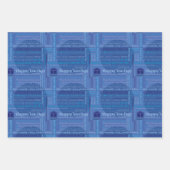 Blue Happy Days Wrapping Paper Geschenkpapier Set (Vorderseite 2)