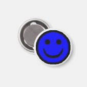 Blue Happy Face Magnet (Vorderseite/Rückseite)