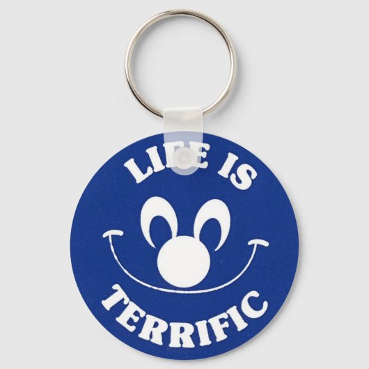 Blue Happy Face Schlüsselanhänger (Vorderseite)