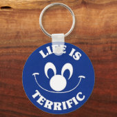 Blue Happy Face Schlüsselanhänger (Vorderseite)