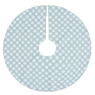 Blue Happy Faces Weihnachten Polyester Weihnachtsbaumdecke