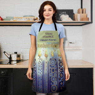 Blue Happy Hanuka Candles All-over Print Schürze