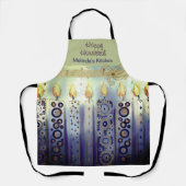 Blue Happy Hanuka Candles All-over Print Schürze (Vorderseite)