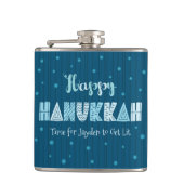 Blue Happy Hanukkah Typografie Star von David Name Flachmann (Vorderseite)