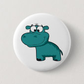 Blue Happy Hippo Button (Vorderseite)