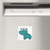 Blue Happy Hippo Magnet (In Situ (Geschirrspüler))