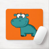 Blue Happy Hippo Mousepad (Mit Mouse)