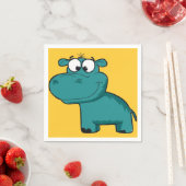 Blue Happy Hippo Serviette (Beispiel)