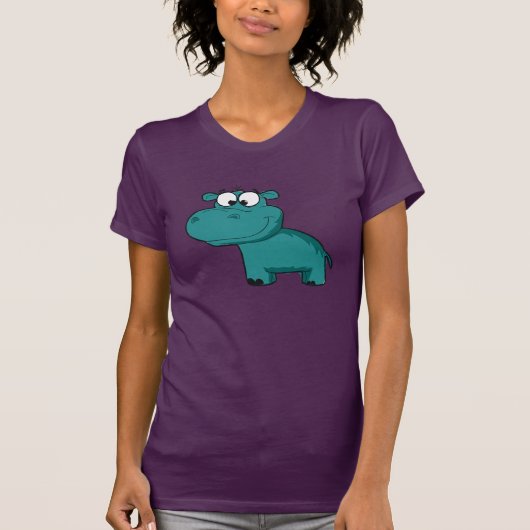 Blue Happy Hippo T-Shirt (Vorderseite)