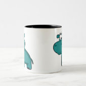 Blue Happy Hippo Zweifarbige Tasse (Mittel)