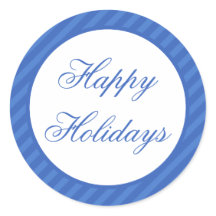 Blue Happy Holidays Weihnachten Umschlag Aufkleber