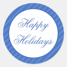 Blue Happy Holidays Weihnachten Umschlag Aufkleber