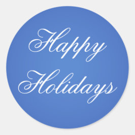 Blue Happy Holidays Weihnachten Umschlag Aufkleber