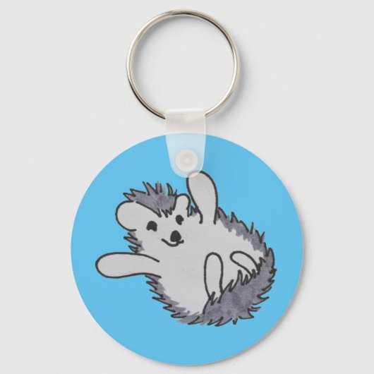Blue Happy Igel Schlüsselanhänger (Vorderseite)