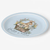 Blue Happy Oaster Bunny Pappteller (Schrägansicht)