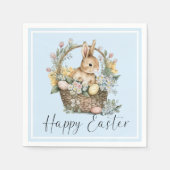 Blue Happy Oaster Bunny Serviette (Vorderseite)
