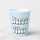 Blue Happy vibes Pappbecher (Vorderseite)