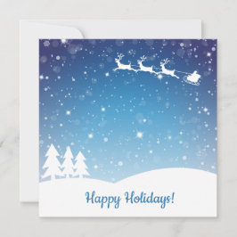 Blue Happy Winter Holidays Snowflakes Feiertagskarte
