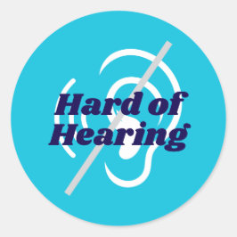 Blue Hard Hearing Support Runder Aufkleber
