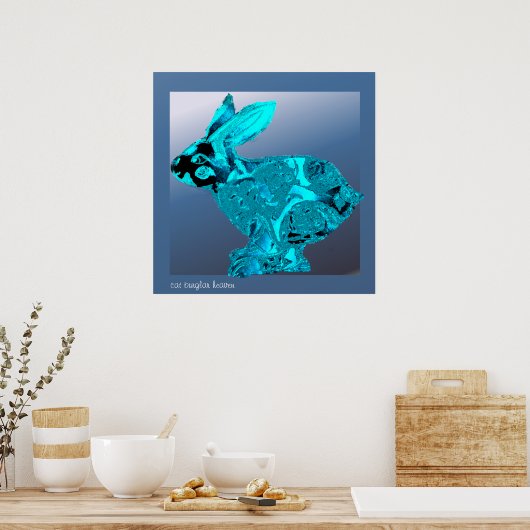 Blue Hare Poster (Küche)