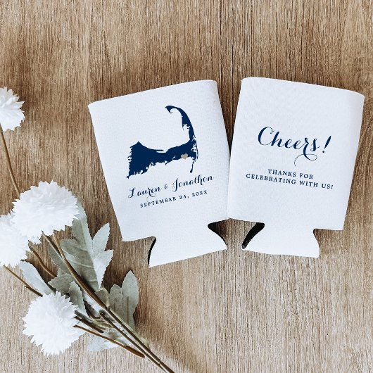 Blue Harwich Port Cape Cod Gold Heart Wedding Dosenkühler