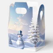 Blue Hat Snowman Christmas Tree Holiday Favor Box Geschenkschachtel (Geöffnet)