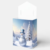 Blue Hat Snowman Christmas Tree Holiday Favor Box Geschenkschachtel (Geöffnet)