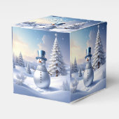 Blue Hat Snowman Christmas Tree Holiday Favor Box Geschenkschachtel (Vorderseite)
