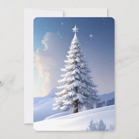 Blue Hat Snowman Christmas Tree Holiday Party Einladung (Rückseite)