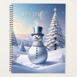 Blue Hat Snowman Christmas Tree Holiday Planner Planer