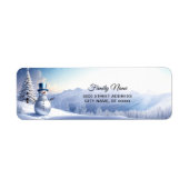 Blue Hat Snowman Christmas Tree Return Address (Vorne)